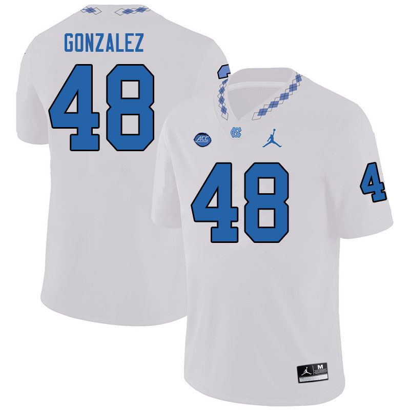 Jordan Brand Men #48 Dilan Gonzalez North Carolina Tar Heels College Football Jerseys Sale-White